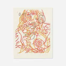 David Salle, Untitled (for Film Forum), 1991, linocut on Hahnemühle