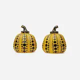 Pumpkins, pair by Yayoi Kusama, 2015, lacquered resin, sold Jul 2021