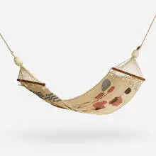 Alexander Calder, Balloons hammock, 1975, hand-woven cotton, jacaranda, zinc-plated steel