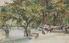 Charles Cundall, Untitled, 1952 watercolour 35 x 53cm .