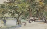 Charles Cundall, Untitled, 1952 watercolour 35 x 53cm .
