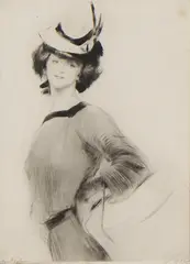 Untitled by Edgar Chahine, 1885-1961) A young woman in a ballgown drypoint etching, sold Nov 2021