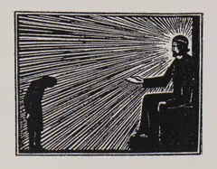 Untitled by Eric Gill, 1917 wood engraving 4.4 x 5.4cm, sold Nov 2021
