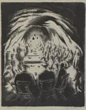 Jean Garside, Untitled, Jean Garside (20th century) 'Chislehurst Caves' lithograph