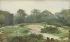 William Heath Robinson, Untitled, oil on board 23.7 x 32cm