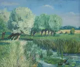 Raymond Henry Bradshaw, Untitled, unframed; Coastal scene oil on board 33 x 40.5cm
