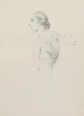 Untitled by Mervyn Peake, Mervyn Peake (1911-1968) Study of a woman in profile pencil 40 x 29cm, sold Nov 2021