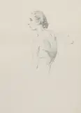 Mervyn Peake, Untitled, Mervyn Peake (1911-1968) Study of a woman in profile pencil 40 x 29cm