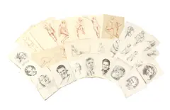 Untitled by Raymond Henry Bradshaw, charcoal and sepia crayon various sizes, sold Nov 2021