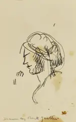 Mark Gertler, Untitled, pen and ink 12 x 8cm