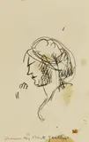 Mark Gertler, Untitled, pen and ink 12 x 8cm