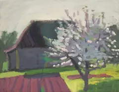 Untitled by Valeri Komarov, oil on board 38 x 48cm, sold Nov 2021