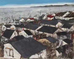 Untitled by Ryo-iki Mizuno, mixed media on canvas 73 x 91cm, sold Nov 2021
