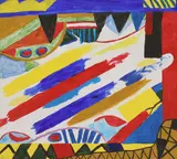 Jean Jacques de Vallauris, Untitled, oil on paper stuck down on board 40 x 42cm and 42 x 43cm