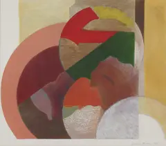 Barbara Freeman, Untitled, pencil and gouache 38 x 43cm; and a print by the same artist 30 x 39cm (2)