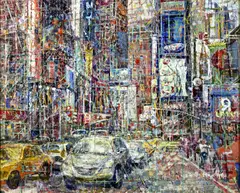 Kyu-nam Han, Times Square at 1:45pm, 2008, acrylic on canvas