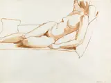 Philip Pearlstein, Reclining nude (double-sided)