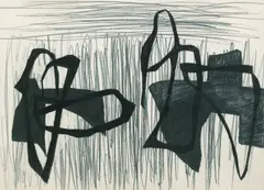 Composition 7 by Jonathan Lasker, 1983, graphite and crayon on paper, sold May 2009