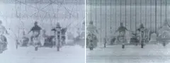Jay Heikes, Untitled (#163 still from White Light), 2002;  Untitled (#175 still from White Light), 2002 (2), marker and pencil on photocopy paper
