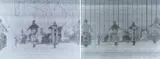Jay Heikes, Untitled (#163 still from White Light), 2002;  Untitled (#175 still from White Light), 2002 (2), marker and pencil on photocopy paper