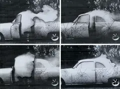 Jay Heikes, Untitled (#70 still from White Light), 2002; Untitled (#82 still from White Light), 2002; Untitled (#88 still from White Light), 2002; Untitled (#90 still from White Light), 2002 (4), marker and pencil on photocopy paper
