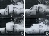 Jay Heikes, Untitled (#70 still from White Light), 2002; Untitled (#82 still from White Light), 2002; Untitled (#88 still from White Light), 2002; Untitled (#90 still from White Light), 2002 (4), marker and pencil on photocopy paper