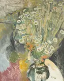 Amador Lugo, Still life with flowers, 1958, oil on masonite