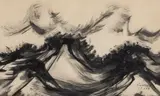 Landscape by David Alfaro Siqueiros, 1964, shoe polish on paper, offered May 2009