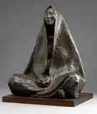Francisco Zúñiga, Mujer sentada con rebozo - orante, 1972, bronze with dark brown patina