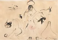 Delhi by Mariano Rodríguez, 1961, ink and wash on paper, offered May 2009