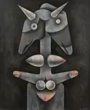 Juan Antonio Moreira, Caballo de dos cabezas, 1997, acrylic on canvas