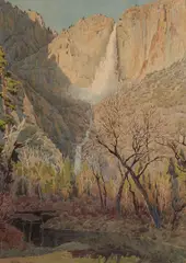 Yosemite Falls by Gunnar Widforss, 1926, pencil and watercolor on paper board, sold Apr 2009