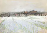 Joseph Raphael, White and blue hyacinths, tempera on paper affixed to board