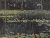 William Posey Silva, 'Cool Shadows by the Keeler Pool', oil on canvas board