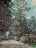 William Posey Silva, 'Roadway-Versailles', oil on canvas board
