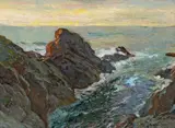 Paul Dougherty, At sunset, oil on canvas