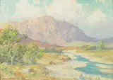 River bed by Maurice Braun, oil on canvas board, sold Apr 2009