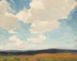Edgar Alwin Payne, Rain clouds, oil on canvas affixed to board
