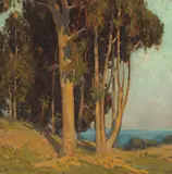 Trees along the coast by Edgar Alwin Payne, oil on canvas, offered Apr 2009