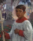 Altar boy by Joseph Kleitsch, oil on canvas, offered Apr 2009