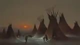 Jules Tavernier, Sioux camp in winter