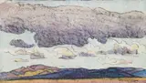 Maynard Dixon, Clouds over a landscape, 1920, mixed media on paper