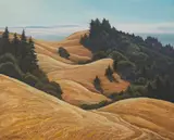 Ray Strong, Above Stinson Beach, oil on masonite
