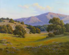 Afternoon shadows by David Chapple, oil on canvas affixed to board, sold Apr 2009