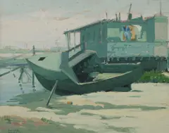 'Beached' by Sam Hyde Harris, oil on canvas affixed to board, sold Apr 2009