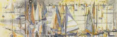 Harbor Pageant by Philip Latimer Dike, watercolor and pencil on paper, sold Apr 2009