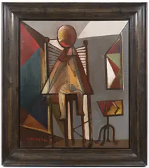 Bohumír Matal, They Sheared Down a Little Boy, 1947, Oil on hardboard