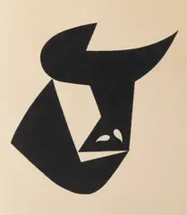 Miroslav Vystrčil, A Bull Head, 1950s, Ink, paper