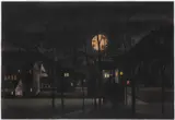 Jitka Kolinska, A Park at Night, Around 1965, Pastel on paper