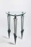 Borek Sipek, Side Table, 1990s, glass, patinated bronze, iron